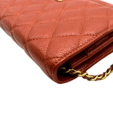 Load image into Gallery viewer, CHANEL WOC Quilted Caviar Leather Crossbody Wallet Dark Orange
