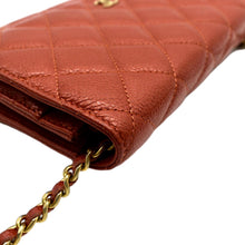 Load image into Gallery viewer, CHANEL WOC Quilted Caviar Leather Crossbody Wallet Dark Orange
