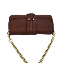 Load image into Gallery viewer, GUCCI Marrakech Evening Leather Chain Shoulder Bag Dark Brown 257032
