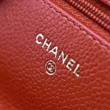 Load image into Gallery viewer, CHANEL WOC Quilted Caviar Leather Crossbody Wallet Dark Orange
