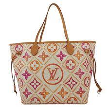 Load image into Gallery viewer, LOUIS VUITTON Neverfull MM Watercolor Monogram Tiles Canvas Shoulder Bag Coral
