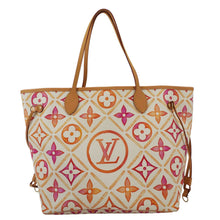 Load image into Gallery viewer, LOUIS VUITTON Neverfull MM Watercolor Monogram Tiles Canvas Shoulder Bag Coral
