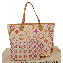 Load image into Gallery viewer, LOUIS VUITTON Neverfull MM Watercolor Monogram Tiles Canvas Shoulder Bag Coral
