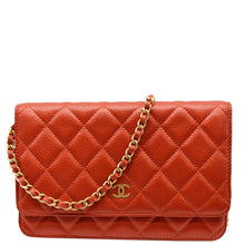 Load image into Gallery viewer, CHANEL WOC Quilted Caviar Leather Crossbody Wallet Dark Orange
