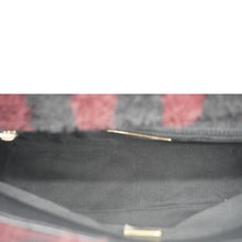Load image into Gallery viewer, CHANEL 19 Flap Medium Striped Shearling Shoulder Bag Black
