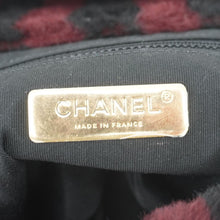 Load image into Gallery viewer, CHANEL 19 Flap Medium Striped Shearling Shoulder Bag Black
