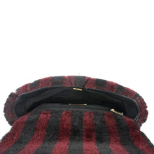 Load image into Gallery viewer, CHANEL 19 Flap Medium Striped Shearling Shoulder Bag Black
