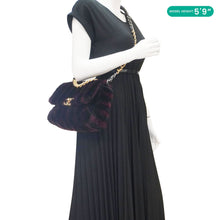 Load image into Gallery viewer, CHANEL 19 Flap Medium Striped Shearling Shoulder Bag Black
