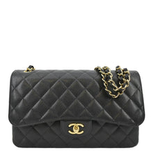 Load image into Gallery viewer, CHANEL Classic Medium Double Flap Quilted Caviar Leather Crossbody Bag Black
