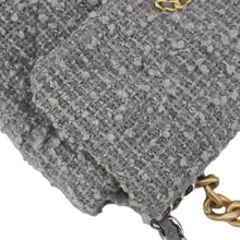 Load image into Gallery viewer, CHANEL 19 Flap Medium Quilted Tweed Shoulder Bag Gray
