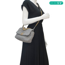 Load image into Gallery viewer, CHANEL 19 Flap Medium Quilted Tweed Shoulder Bag Gray
