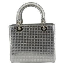 Load image into Gallery viewer, CHRISTIAN DIOR Lady Dior Medium Leather Shoulder Bag Metallic Silver
