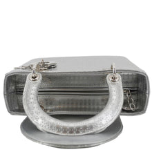 Load image into Gallery viewer, CHRISTIAN DIOR Lady Dior Medium Leather Shoulder Bag Metallic Silver
