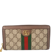 Load image into Gallery viewer, GUCCI Ophidia GG Supreme Canvas Zip Around Wallet Beige 523154
