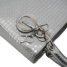 Load image into Gallery viewer, CHRISTIAN DIOR Lady Dior Medium Leather Shoulder Bag Metallic Silver
