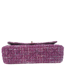 Load image into Gallery viewer, CHANEL Classic Double Flap Tweed Medium Shoulder Bag Purple
