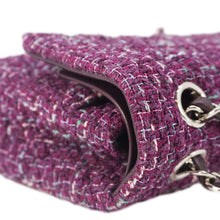 Load image into Gallery viewer, CHANEL Classic Double Flap Tweed Medium Shoulder Bag Purple
