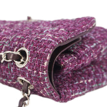 Load image into Gallery viewer, CHANEL Classic Double Flap Tweed Medium Shoulder Bag Purple
