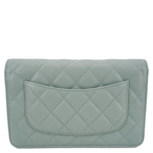 Load image into Gallery viewer, CHANEL Wallet On Chain Quilted Caviar Leather Crossbody Bag Light Blue
