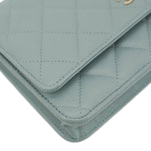 Load image into Gallery viewer, CHANEL Wallet On Chain Quilted Caviar Leather Crossbody Bag Light Blue
