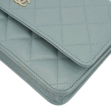 Load image into Gallery viewer, CHANEL Wallet On Chain Quilted Caviar Leather Crossbody Bag Light Blue
