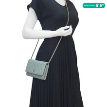 Load image into Gallery viewer, CHANEL Wallet On Chain Quilted Caviar Leather Crossbody Bag Light Blue
