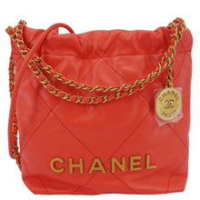 Load image into Gallery viewer, CHANEL 22 Small Quilted Leather Crossbody Bag Coral
