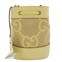 Load image into Gallery viewer, GUCCI Ophidia Jumbo GG Canvas Bucket Bag Yellow 550620
