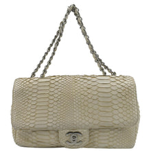 Load image into Gallery viewer, Chanel Flap Python Leather Crossbody Bag Ivory - Front
