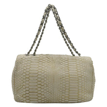 Load image into Gallery viewer, Chanel Flap Python Leather Crossbody Bag Ivory - Back
