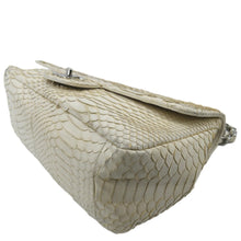 Load image into Gallery viewer, Chanel Flap Python Leather Crossbody Bag Ivory - Bottom Right
