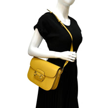 Load image into Gallery viewer, GUCCI Horsebit 1955 Leather Shoulder Bag Yellow 602204
