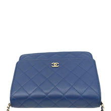 Load image into Gallery viewer, CHANEL Square Wallet On Chain Quilted Leather Crossbody Bag Blue
