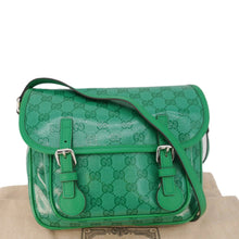 Load image into Gallery viewer, GUCCI Kids GG Supreme Canvas Shoulder Bag Green 664145
