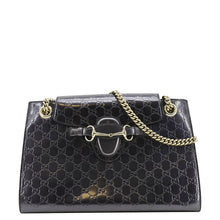 Load image into Gallery viewer, GUCCI Emily Large Guccissima Patent Leather Shoulder Bag Dark Violet 295403
