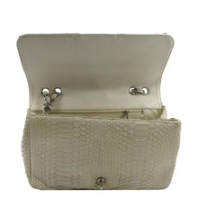 Load image into Gallery viewer, Chanel Flap Python Leather Crossbody Bag Ivory - Open
