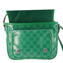 Load image into Gallery viewer, GUCCI Kids GG Supreme Canvas Shoulder Bag Green 664145
