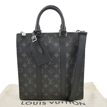 Load image into Gallery viewer, LOUIS VUITTON Sac Plat Monogram Eclipse Tote Shoulder Bag Black
