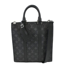 Load image into Gallery viewer, LOUIS VUITTON Sac Plat Monogram Eclipse Tote Shoulder Bag Black
