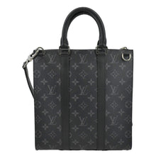 Load image into Gallery viewer, LOUIS VUITTON Sac Plat Monogram Eclipse Tote Shoulder Bag Black
