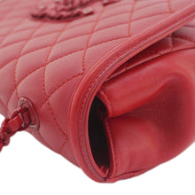 Load image into Gallery viewer, CHANEL CC Filigree Medium Flap Caviar Leather Crossbody Bag Red
