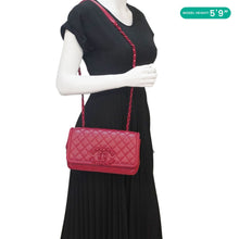 Load image into Gallery viewer, CHANEL CC Filigree Medium Flap Caviar Leather Crossbody Bag Red
