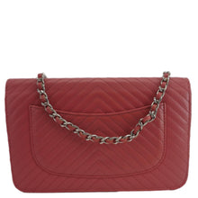 Load image into Gallery viewer, CHANEL CC WOC Chevron Leather Wallet On Chain Crossbody Bag Pink
