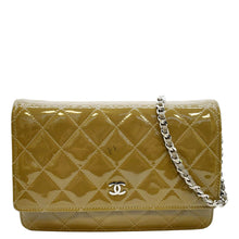 Load image into Gallery viewer, CHANEL Patent Leather Wallet on Chain Crossbody Bag Beige
