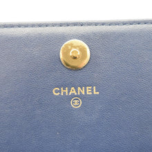 Load image into Gallery viewer, CHANEL Square Wallet On Chain Quilted Leather Crossbody Bag Blue
