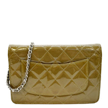 Load image into Gallery viewer, CHANEL Patent Leather Wallet on Chain Crossbody Bag Beige
