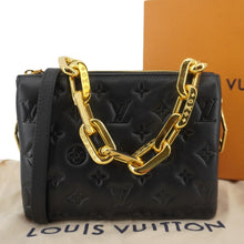Load image into Gallery viewer, LOUIS VUITTON Coussin BB Monogram Embossed Leather Shoulder Bag Black
