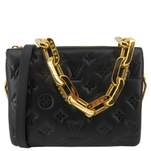 Load image into Gallery viewer, LOUIS VUITTON Coussin BB Monogram Embossed Leather Shoulder Bag Black
