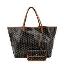 Load image into Gallery viewer, GOYARD Saint Louis GM Canvas Tote Shoulder Bag Black Tan
