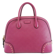 Load image into Gallery viewer, GUCCI Hilary Dome Diamante Leather Top Handle Bag Pink 384688
